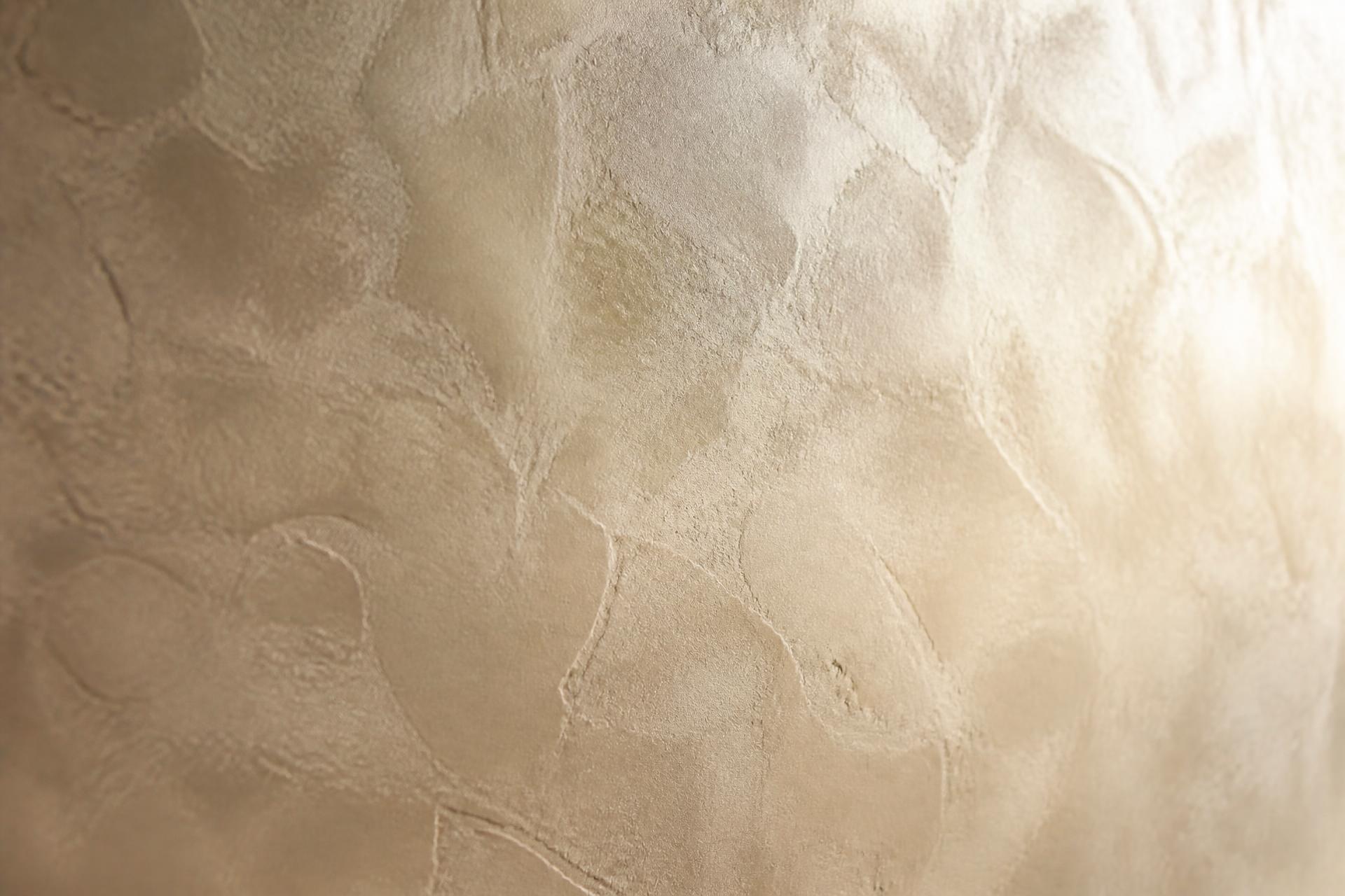 Polished Venetian plaster wall in warm ivory tones